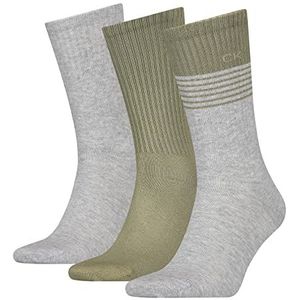 Calvin Klein Mens Stripe 3 Pack Classic Sock, Groen, One Size (3 Pack)
