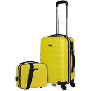 ITACA - Bagagesets, reiskofferset, kofferset, harde schaal, trolleyset, bagage - grote keuze aan koffers en trolleys voor elke reis! 71250B, geel, geel, 55 cm + 35 cm, Basic
