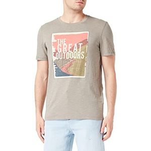 camel active Heren T-shirt van biologisch katoen, Kaki, S