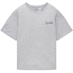 TOM TAILOR Meisjes T-shirt 1035118, 15398 - Light Stone Grey Melange, 152