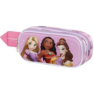 Disney Princess -3D Dubbele Etui, Lila, Paars, Eén maat, 3D Dubbele Etui