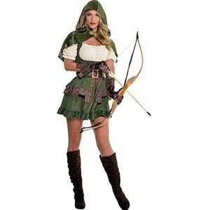 amscan 847031 Volwassen dames Robin Hoodie Kostuum Fancy Dress Kostuum (UK Jurk 16-18)