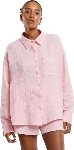 Urban Classics - Blouse - Rosa - Klassieke Blouse - Lange Mouw