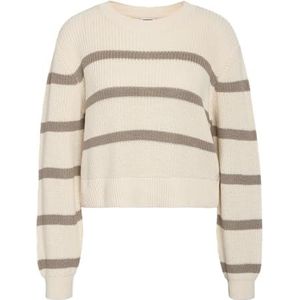 Nmmaysa L/S Stripe O-Neck Knit Noos, Eggnoga, L