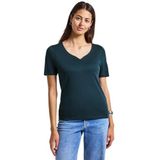 Street One Dames Shirt met hartvormige halslijn in Turkoois, in size: 34