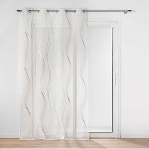 Douceur d'Intérieur, Ooggordijn Elona Gold, 140 x 280 cm, gezandstraald, bedrukt met metallic look