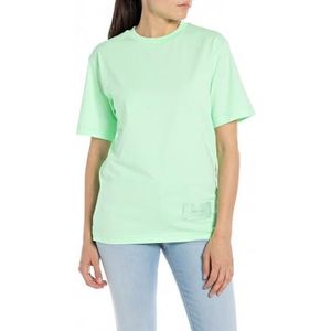 Replay T-shirt voor dames, regular fit, korte mouwen, 138 lichtgroen, M