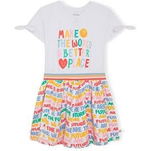 Tuc Tuc Girls-Happy Message jurk, wit, regular voor meisjes