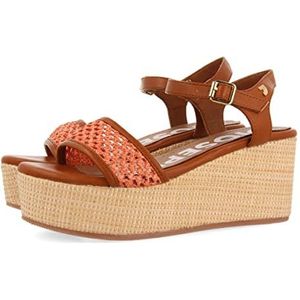 GIOSEPPO Damessandalen met beige mesh, plateausandalen, melocoton, 36 EU