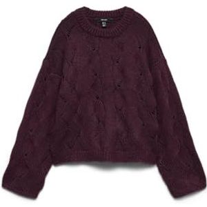 VERO MODA Vmnewlina Ls O-Neck Pullover, Winetasting, XL