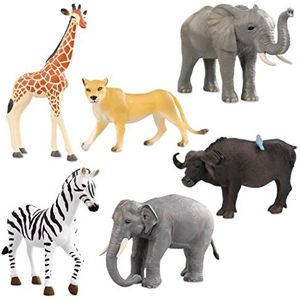 Terra by Battat Wild Life Set – Realistisch plastic dierenspeelgoed figuren met olifantenspeelgoed voor kinderen 3+ (6 stuks)