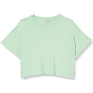 Noisy may Dames Nmalena S/S O-hals Semicrop Top FWD Noos T-shirt, Quiet Green, M