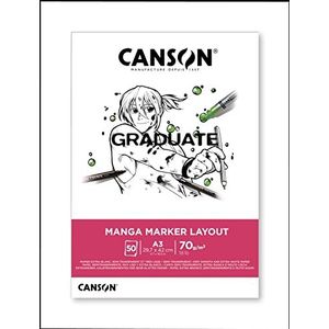 Canson - Graduate – Manga Marker Layou – blok 50 vellen – A3-70 g/m² C31250P025 wit