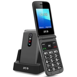 SPC Stella 2 klapmobiele telefoon voor senioren, grote toetsen en knoppen, eenvoudig te bedienen, afstandsbediening configuratie, SOS-knop, USB-C, 3 directe geheugen, laadstation, zonder oplader,