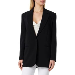 Pinko Overdreven crêpe stretch jas met knoopsluiting blazer, Z99_zwart, limousine, maat 38 voor dames, Z99_zwart Limousine, 36 NL