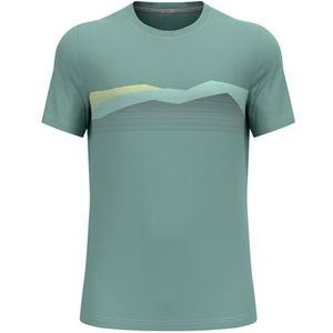 ODLO Heren F-Dry T-shirt met bergkam-print hiking shirt