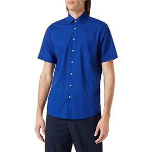 Seidensticker Men's Regular Fit Shirt met korte mouwen, blauw, 40, blauw, 40