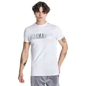 Gianni Kavanagh White Reverse Mirror T-shirt voor heren, Wit, L