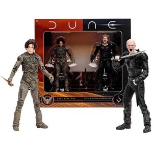McFarlane Toys Dune: Part Two Paul Atreides & Feyd-Rautha Harkonnen 7-inch actiefiguren 2-pack - Ultra Articulatie, Crysknife, zwaard en verzamelbare kunstkaarten