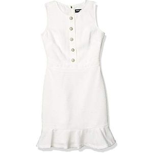 Karl Lagerfeld Paris Women's Tweed Shift Dress with Pockets, Soft White, 6