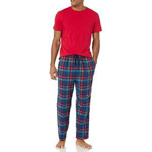 Nautica Set geruite flanellen pyjamabroek voor heren, Nautica Rood, M