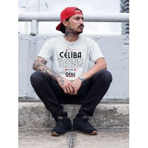 Republic of California Unisex URCTS003-L-WH Celibataire en Ca-Gere-T-Shirt, wit, L, Wit, L