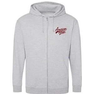 AMERICAN COLLEGE USA Sweatshirt met print, warme kleding, uniseks, kinderen, jongens en meisjes, casual, model ACSZW1 MELL Grey 8 jaar, Grijs, 8 ans