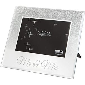 Spiegelzilver glitter 6 x 4 inch fotolijst Mr & Mrs
