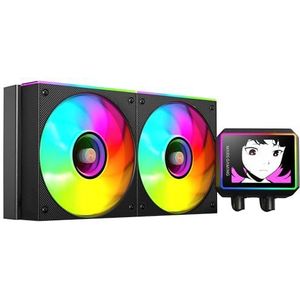 Mars Gaming ML-VISIONII240 AIO Vloeistofkoeling 500W TDP, IPS-Scherm 2,8"" 360º, 4e Generatie Opti-Chamber Pomp met Koperen Basis en Microkanalen, 2x 120mm ARGB Infinity Mirror Ventilatoren, Zwart
