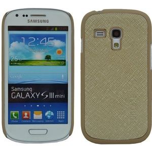Suncase Lederen case voor de Samsung Galaxy S3 mini i8190 met gratis screen protector in volnerf-beige