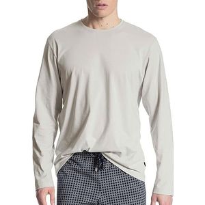 Calida Heren Remix Basic shirt met lange mouwen van katoen, fog, 50 NL