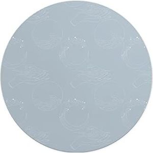 Questo Casa, Ronde digitaal bedrukte muismat, antislip onderkant, voor kantoor en thuis, diameter: 22 cm