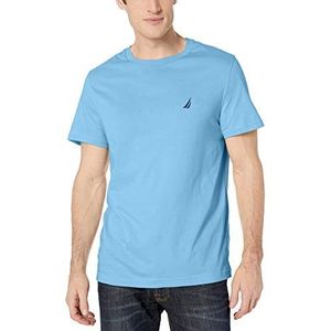 Nautica T-shirt met korte mouwen en ronde hals voor heren, Rivieria Blue Solid, M