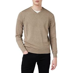 FYNCH-HATTON Pullover SFPK 211 - Basic gebreide trui - V-hals casual fit, taupe, S