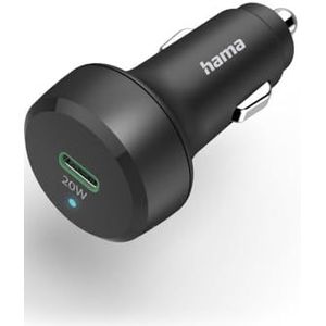 Hama Autolader USB-C (mobiele telefoonlader, snel opladen, 20 W) zwart