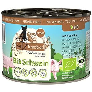 catz finefood Biologisch kattenvoer varken - N° 509 - nat voer voor katten - 6 x 200 g - zonder granen en toegevoegde suiker (1,2 kg)