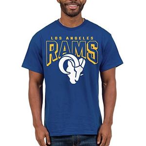 Junk Food Clothing x NFL - Los Angeles Rams - Bold Logo - Unisex Adult Short Sleeve Fan T-Shirt for Men and Women - Size X-Large