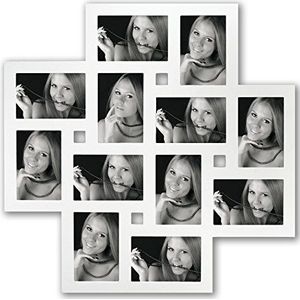 Zep 6 x 4"" Milano Multi-diafragma fotolijst voor 12-foto's, wit