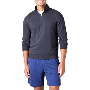 Amazon Essentials Men's Lichtgewicht sweatshirt van Franse badstof met ronde hals en kwartrits, Donker marineblauw, XL