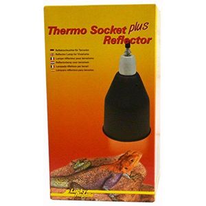 Lucky Reptile Thermo Socket + Reflector groot ""zwart"", porseleinen fitting met reflector en beschermingsrooster