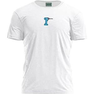 Bona Basics, Digitale print, basic T-shirt voor heren, 100% katoen, wit, casual, bovenstuk voor heren, maat: XL, Wit, XL