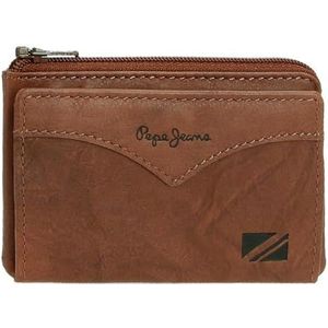Pepe Jeans Joumma Bags Portemonnee met Kaartsleuf, Bruin, 11 x 7 x 1,5 cm, Leer, Bruin, Eén maat, portemonnee met kaarthouder