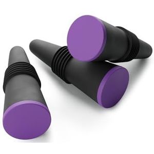 Koala Spain 3 luchtdichte siliconen stoppen voor wijnflessen, violet