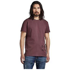 G-STAR RAW Heren Stencil Front Back gr T-Shirt, Paars (Vineyard Wine C336-D303), S
