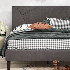 Zinus Upholstered Platform Bed, Metal/Wood/Fabric, 100 x 200 x 34,93 cm