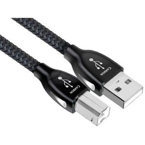 AudioQuest 3 m Carbon USB A-B - USB-kabel (3 m, USB A, USB B, 2.0, stekker/mannelijke connector, zwart)