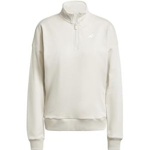 adidas Dames ESSENTIALS SMALL LOGO FRENCH TERRY QUARTER ZIP, wonder alumina/white, M