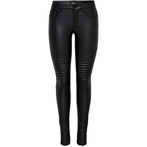 ONLY Dames skinny fit jeans Onlnew royal Coated Biker, zwart, (L) W x 32L