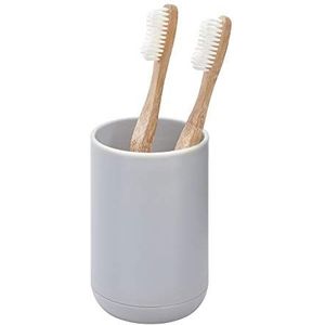 iDesign Cade tandenborstelhouder voor de wastafel, kleine tandenborstelstandaard van kunststof, grijs