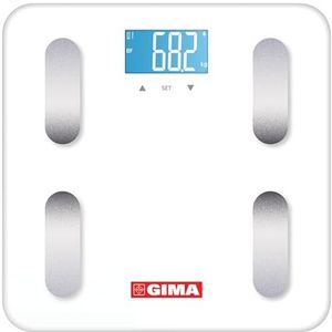 Gima Body Fat 27269 Multifunctionele digitale intelligente weegschaal voor het meten van lichaamsvet, watergehalte, spiermassa en botmassa, met bluetooth en lcd-display